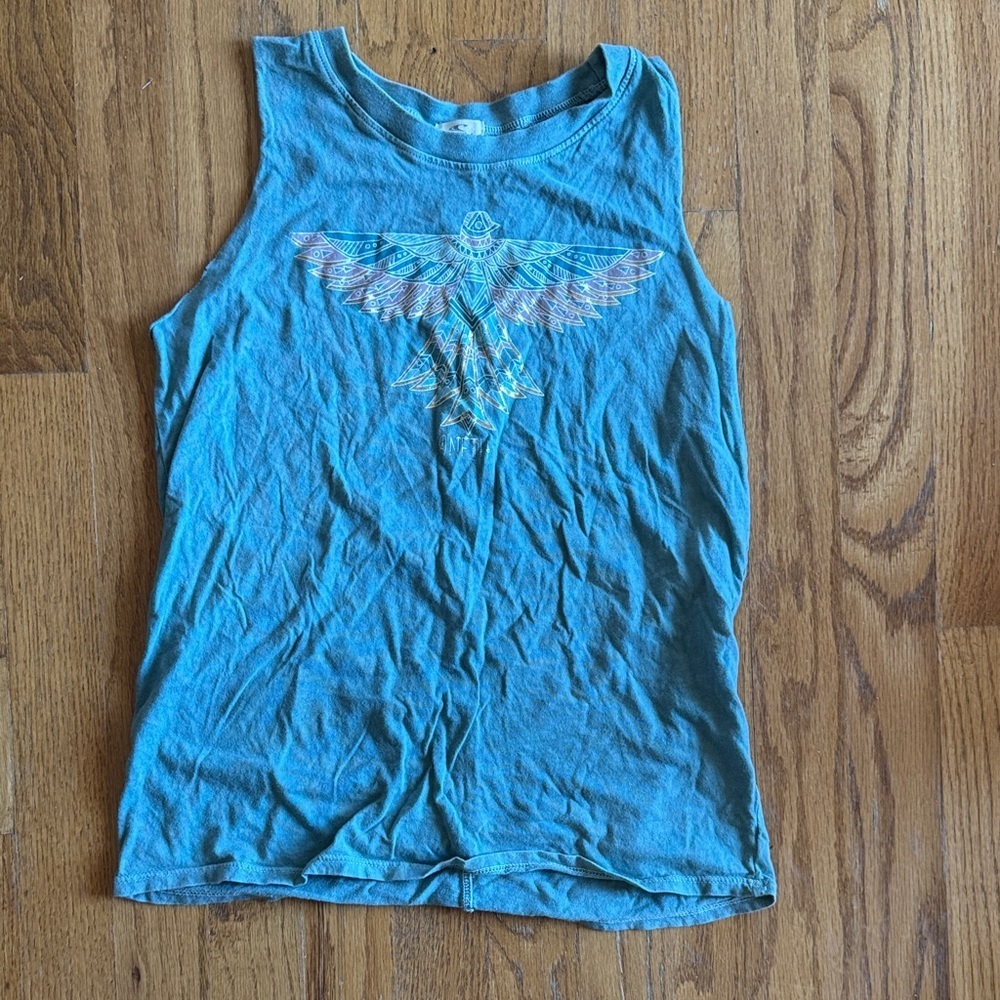 O'Neill Teal Green Casual Phoenix Logo Girls Tank Top size medium